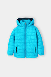 Kids Blue Puffer Jacket with Hood – Warm & Lightweight Winter Wear